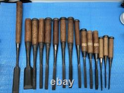 Aoi Yoshimune 15 Piece Chisel Set Woodworking Tools Used Condition