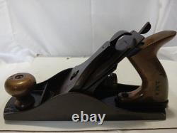 Bench Plane No 4 1/2 Vintage Woodworking Tool Brass Handles Antique Wood Plane