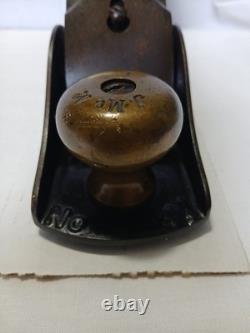 Bench Plane No 4 1/2 Vintage Woodworking Tool Brass Handles Antique Wood Plane