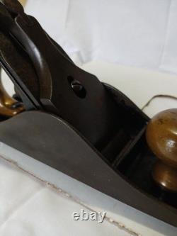 Bench Plane No 4 1/2 Vintage Woodworking Tool Brass Handles Antique Wood Plane