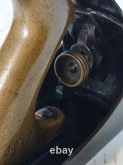 Bench Plane No 4 1/2 Vintage Woodworking Tool Brass Handles Antique Wood Plane