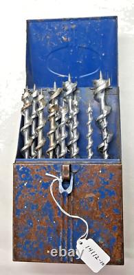 Brace & Bits, Craftsman Nice 10 Vtg. Woodworkers Auger Brace, & Auger Bits, USA