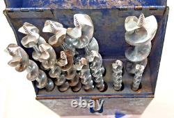 Brace & Bits, Craftsman Nice 10 Vtg. Woodworkers Auger Brace, & Auger Bits, USA