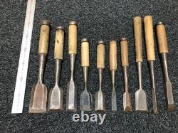 Brand Chis Set 10pc Woodworking Tools Hand Chisels Vintage Condition
