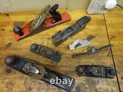 Bundle of Vintage Wooden Planes Woodworking Tools Various Sizes