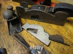 Bundle of Vintage Wooden Planes Woodworking Tools Various Sizes