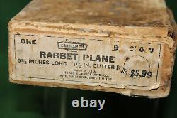 CLEAN USER Vintage CRAFTSMAN No78 Duplex Rabbet Woodworking Plane withBox Inv#BR78