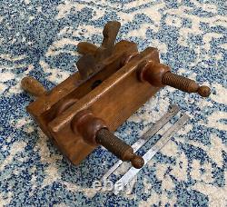 Cabinet Maker Woodworker Antique Wood Plough Plane Screw Arm Friedrich Ott 1913