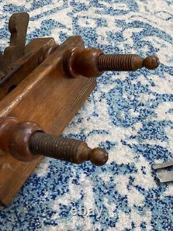 Cabinet Maker Woodworker Antique Wood Plough Plane Screw Arm Friedrich Ott 1913