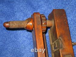 Cabinet Maker Woodworker Antique Wood Plough Plow Plane Screw Arm #37 1850s L8