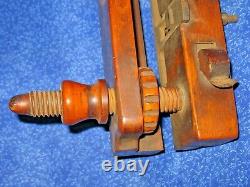 Cabinet Maker Woodworker Antique Wood Plough Plow Plane Screw Arm #37 1850s L8