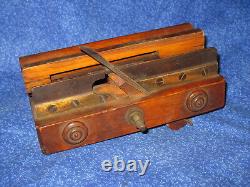 Cabinet Maker Woodworker Antique Wood Plough Plow Plane Screw Arm #37 1850s L8