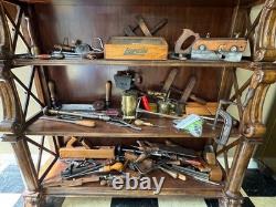 Cabinet of Rare Antique Woodworking Tools, All Tools and Cabinet Included