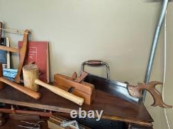 Cabinet of Rare Antique Woodworking Tools, All Tools and Cabinet Included