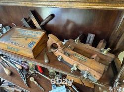 Cabinet of Rare Antique Woodworking Tools, All Tools and Cabinet Included