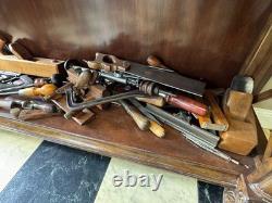 Cabinet of Rare Antique Woodworking Tools, All Tools and Cabinet Included