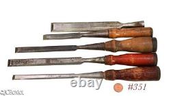 Carpenter woodworking CHISELS RED HAND STANLEY 720 and GI Mix Witherby bevel edg