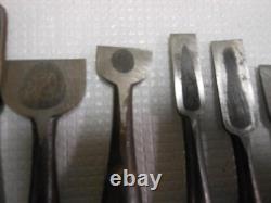 Carpentry Chisels 14-Piece Set Used Woodworking Hand Tools
