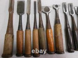 Carpentry Chisels 14-Piece Set Used Woodworking Hand Tools