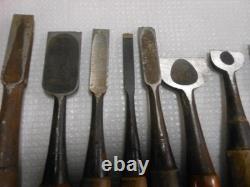 Carpentry Chisels 14-Piece Set Used Woodworking Hand Tools