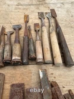 Carpentry Tools Chisel Set 28pc Wooden Handle Woodworking Hand Tools