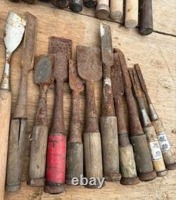 Carpentry Tools Chisel Set 28pc Wooden Handle Woodworking Hand Tools