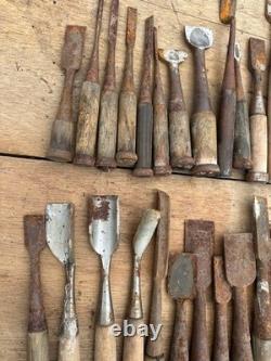 Carpentry Tools Chisel Set 28pc Wooden Handle Woodworking Hand Tools