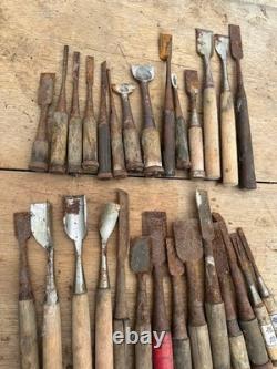 Carpentry Tools Chisel Set 28pc Wooden Handle Woodworking Hand Tools