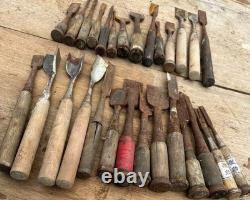 Carpentry Tools Chisel Set 28pc Wooden Handle Woodworking Hand Tools