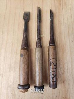 Carpentry Tools Woodworking Chisel Set 9 Pieces Showa Retro