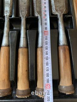 Chisel Nomi Set of 10 Japanese Woodworking Tools HSS Blades Used
