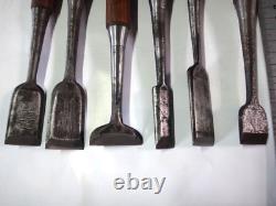 Chisel Nomi Set of 6 Japanese Vintage Woodworking Carpenter Tool A565