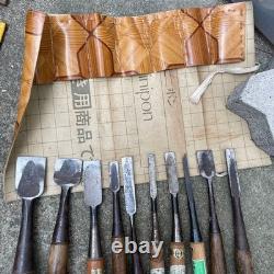 Chisel Nomi set of 10 Japanese Vintage Woodworking Tool Japan Lot #104
