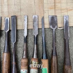 Chisel Nomi set of 10 Japanese Vintage Woodworking Tool Japan Lot #104