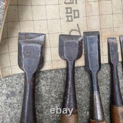 Chisel Nomi set of 10 Japanese Vintage Woodworking Tool Japan Lot #104