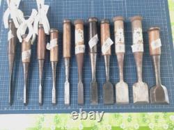 Chisel Nomi set of 11 3mm-42mm Japanese Vintage Woodworking Tool Japan #002