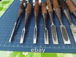 Chisel Nomi set of 11 3mm-42mm Japanese Vintage Woodworking Tool Japan #002