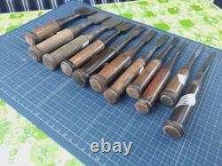 Chisel Nomi set of 11 3mm-42mm Japanese Vintage Woodworking Tool Japan #002