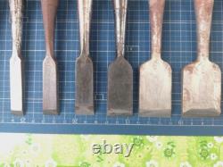 Chisel Nomi set of 11 3mm-42mm Japanese Vintage Woodworking Tool Japan #002