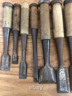 Chisel Nomi set of 22 Japanese Vintage Woodworking carpenter Tool