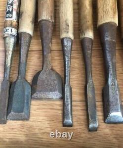 Chisel Nomi set of 22 Japanese Vintage Woodworking carpenter Tool