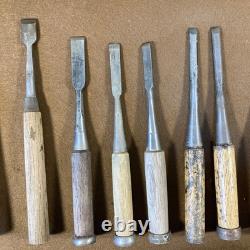 Chisel Nomi set of 30 Japanese Vintage Woodworking Tool Bulk Japan
