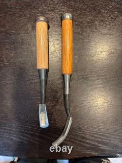 Chisel Set 2 Piece Hand Tool Woodworking Vintage High Carbon Steel Classic