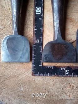 Chisel Set 4pc Used Woodworking Tools Vintage Hand Chisels Assorted