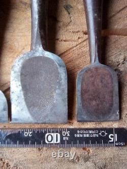 Chisel Set 4pc Used Woodworking Tools Vintage Hand Chisels Assorted