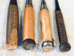 Chisel Set 4pc Woodworking Hand Tools for Carpentry Used Vintage Quality