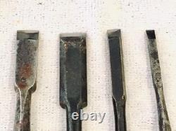 Chisel Set 4pc Woodworking Hand Tools for Carpentry Used Vintage Quality