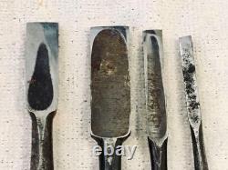 Chisel Set 4pc Woodworking Hand Tools for Carpentry Used Vintage Quality