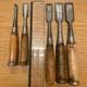 Chisel Set 5pc Carpentry Tools Hand Chisels Vintage Used Condition Kit