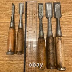 Chisel Set 5pc Carpentry Tools Hand Chisels Vintage Used Condition Kit